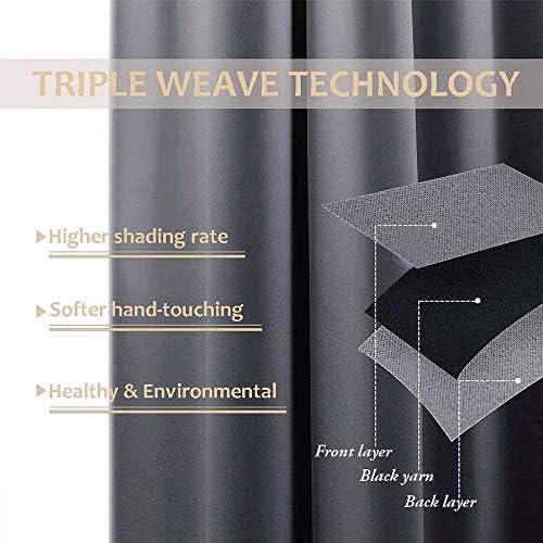 nicetown 2 panels blackout grey outdoor curtains for shown in use