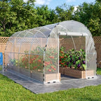 walk-in tunnel greenhouse for outdoors 19.7 x 7.9, front angle view