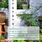 10.3ft lotus rain chains for outside gutters, eaves showing dimensions