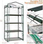 bstrip indoor greenhouse with grow light, 4-tier mini, front angle view