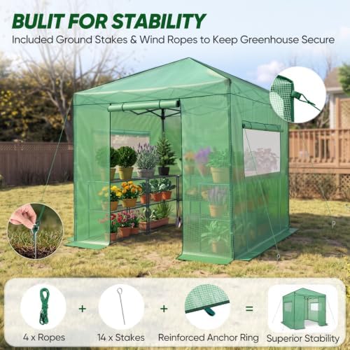 eagle peak 8x8 easy setup pop up greenhouse, package contents