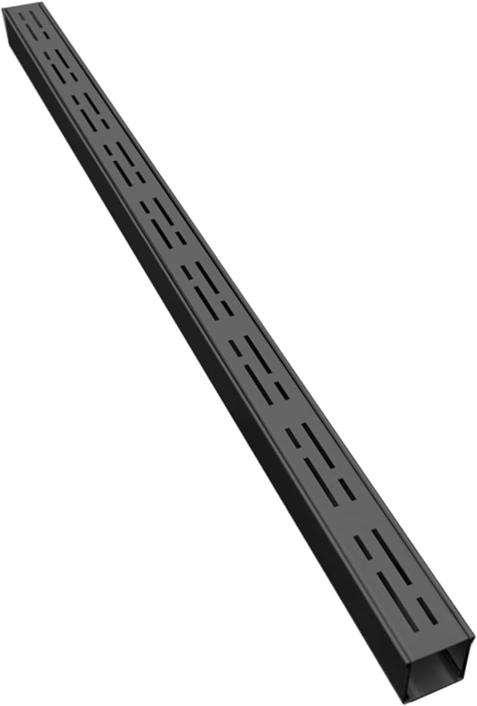 French Drain Kit - 6.5ft Mini Underground Water Drainage System Outdoor Concrete Trench Gutter with 304 Stainless Steel Grate Cover Black Design for Patios and Yards