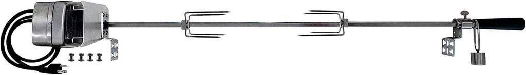 OneGrill Heavy Duty Chrome Steel Universal Grill Rotisserie Kit with 13 Watt 50 lb. Stainless Electric Motor - 45 Inch X 1/2 Inch Hexagon Spit Rod (Grills Up to 38 Inches Wide) NOT for Weber