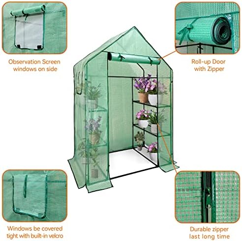 walk in greenhouse with shelves,walk-in plant plastic green showing dimensions