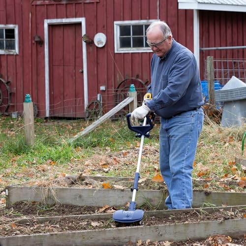 fusion drill-powered cultivator, compatible with most cordless drills showing dimensions