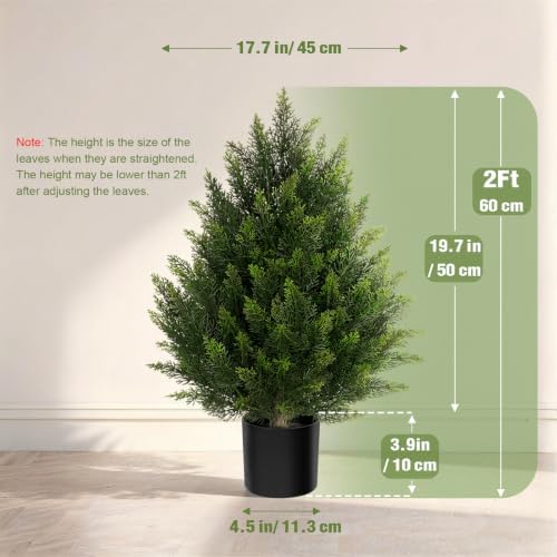 vitalismo 2ft uv-resistant artificial cedar trees for front shown in use