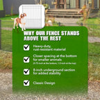 wesley's corner tall fence panels - 32”h x showing dimensions