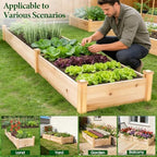 mixc 8×2ft wooden raised garden bed outdoor planter on a desk or shelf