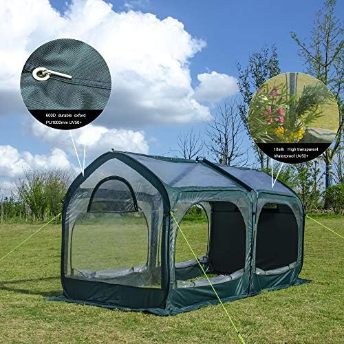 porayhut pop up greenhouse cover flower house mini, front angle view