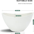 LaDoVita Plant Pots with Drainage Holes, 12 Inch Large Planters for Indoor Plants, Plastic Flower Pots Outdoor, 2 Pack, White