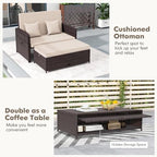 nightcore wicker patio outdoor daybed, outdoor chaise lounger, side view