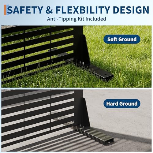 garvee 6x4ft outdoor metal privacy screen louvered decorative showing dimensions