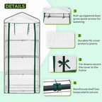 eagle peak mini greenhouse for indoor outdoor, 27x19x64 shown in use