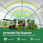 quictent 25x10x6.6ft tunnel greenhouse for outdoors with 2, side view