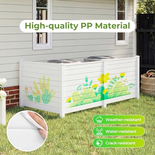 giantex no-dig air conditioner fence, 3 panels, 48''w, close-up detail