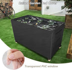 outdoor raised garden bed winter cover with transparent, side view