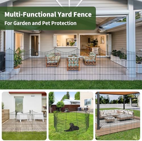 10‑panel no‑dig metal garden fence 32"h x 23.6'l, package contents