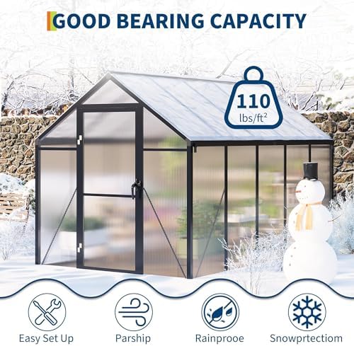10 ft greenhouse, outdoor greenhouses, polycarbonate panels with, side view