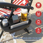 Athena Collection Zero Gravity Chair, Outdoor Lounge Chair- Us Flag | with Adjustable Pillow and Cup Holder, Reclining Camping Chair for Outside Beach Lawn Garden Patio Poolside