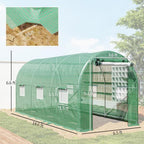 outsunny 14.6'x6.5'x6.6' hoop house greenhouse with 2 support on a desk or shelf