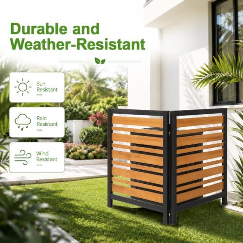 2 panel air conditioner fence, 38" w x, front angle view