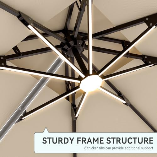 9' x 12' cantilever patio outdoor umbrella with shown in use