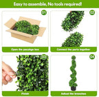 3ft artificial spiral topiary trees, realistic boxwood trees showing dimensions