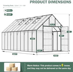 20x10x10 ft extra large greenhouse for outdoors, heavy, view 9