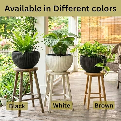 lalagreen hanging planters (11in, 3 pack) self-watering hanging, front angle view