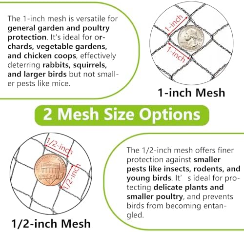 50x50ft bird netting for chicken coop, 1" mesh, view 9