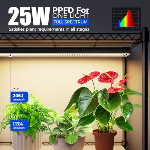 barrina cx91 plant stand with grow light, 5-tier, side view