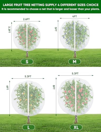 fruit tree netting for cicadas - with zipper, front angle view