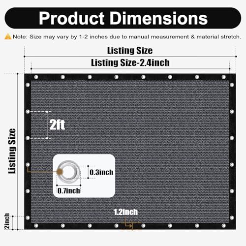 artpuch 90% sun shade cloth, 5 x 6, side view