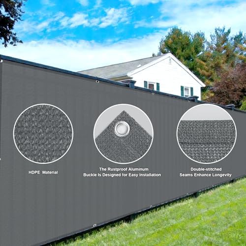 coolboys 3'x9' dark grey balcony privacy screen fence, close-up detail