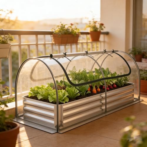 giantexuk raised garden bed with greenhouse, 2 in, package contents