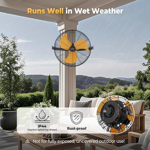 cammoo 18 inch wall mount fan with 600d, side view