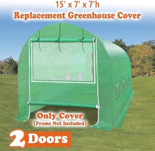 replacement greenhouse cover for walk in greenhouse frame, side view