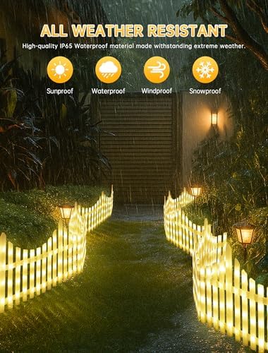 hopolon 8 pack lighted garden fence, 11.1in (h) on a desk or shelf