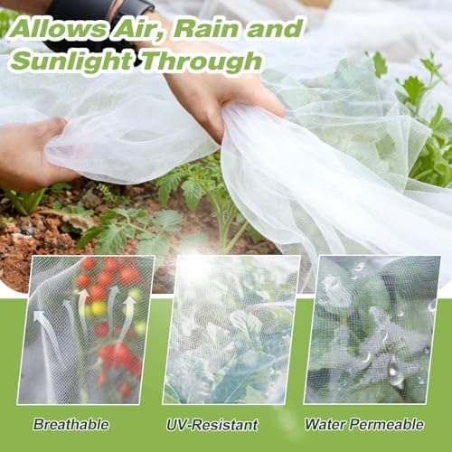 ultra fine garden netting,10'x49' plant netting pest barrier, front angle view