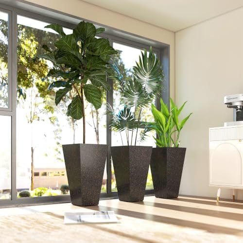 outsunny 28 inch plastic tall planters for outdoor, view 9