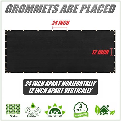colourtree customized black 5' x 11' size fence, side view