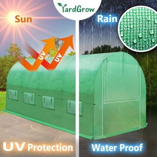 yardgrow greenhouse replacement cover larger walk in outdoor showing dimensions