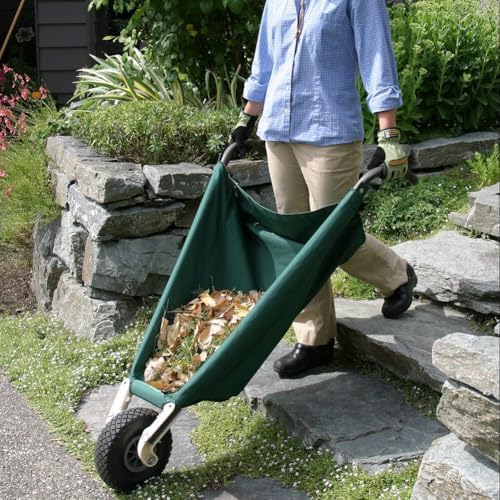 allsop wheeleasy le - foldable garden cart (wheelbarrow) showing dimensions