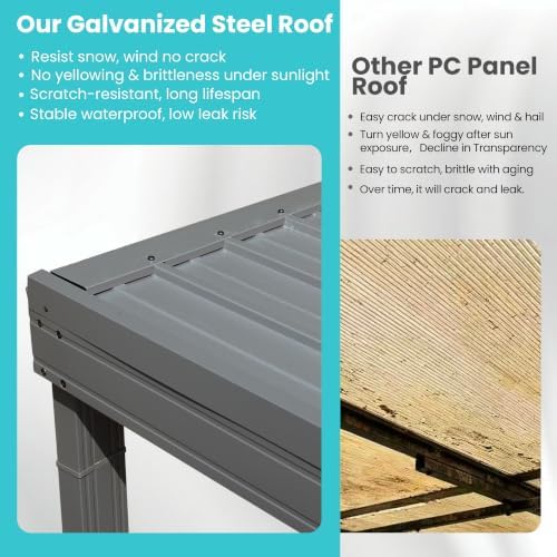 domi 10'x 16' lean to gazebo,outdoor gazebo pergola, close-up detail