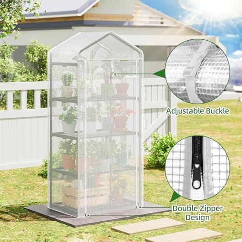 superlele mini greenhouse, plant stand for indoor outdoor on a desk or shelf