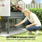 outsunny galvanised raised garden bed with greenhouse cover, package contents