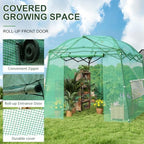 8.5 x 7 ft walk‑in pop‑up greenhouse for, side view