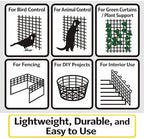 heavy-duty plastic mesh netting, green, 35.4 x 197, side view