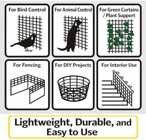 heavy-duty plastic mesh netting, green, 35.4 x 197, side view