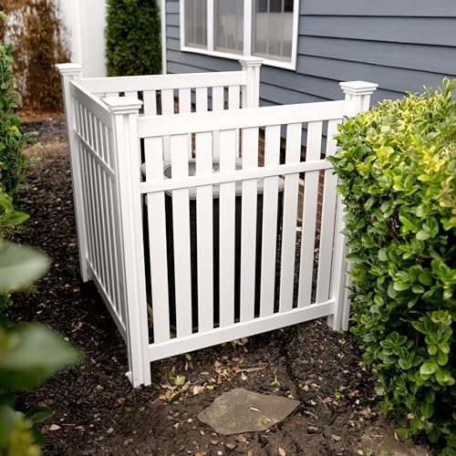 enclo hartford privacy screen, white vinyl diy no, main product view
